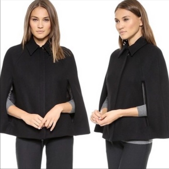 Theory Jackets & Blazers - Theory Charcoal Grey Wool/Cashmere Cape Poncho